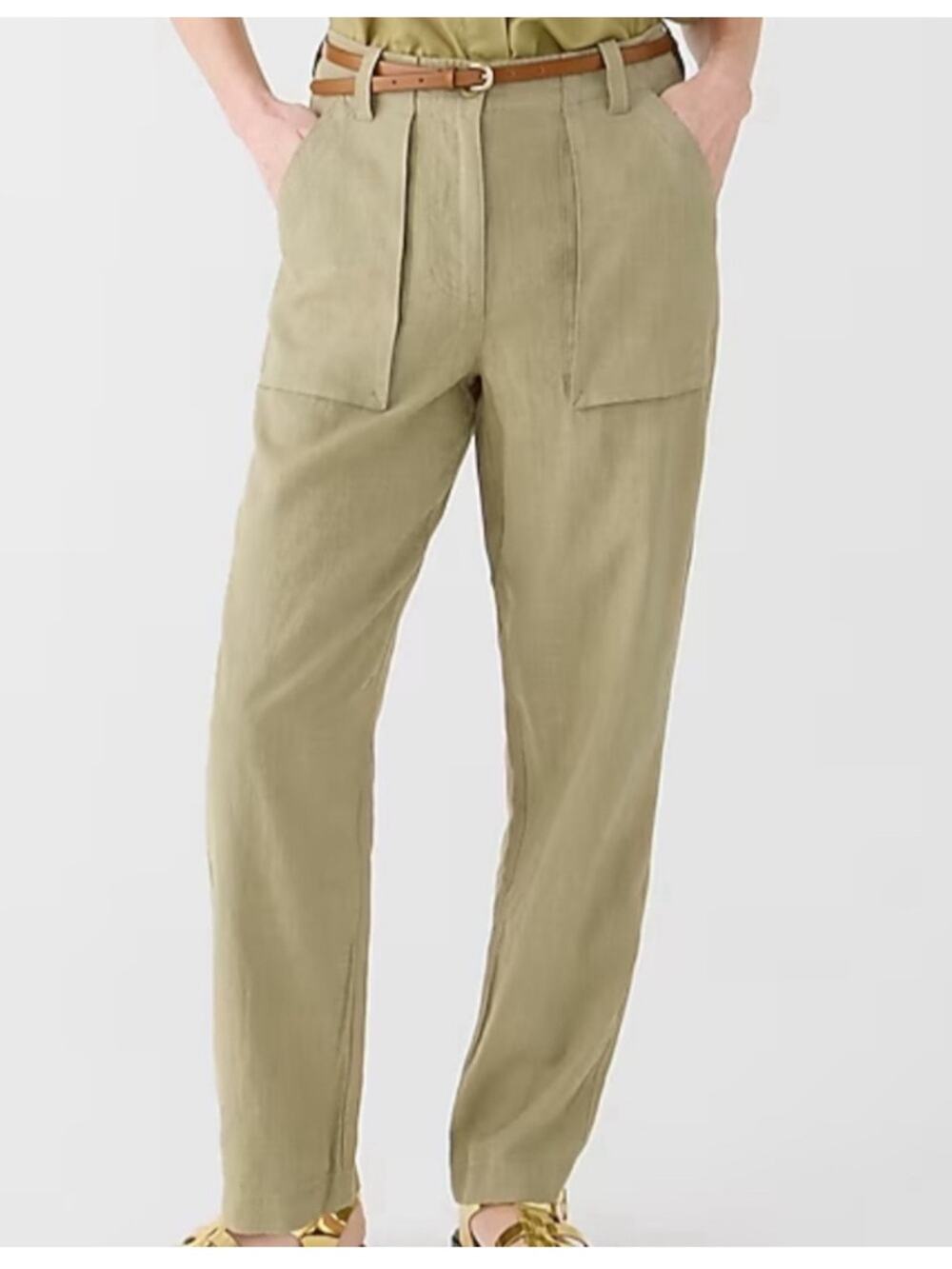 J. Crew Seaside Cargo Pants Linen Blend Size 8P